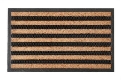 M&C™ COIR & RUBBER DOORMAT STRIPED DESIGN 75x45x1.7cm