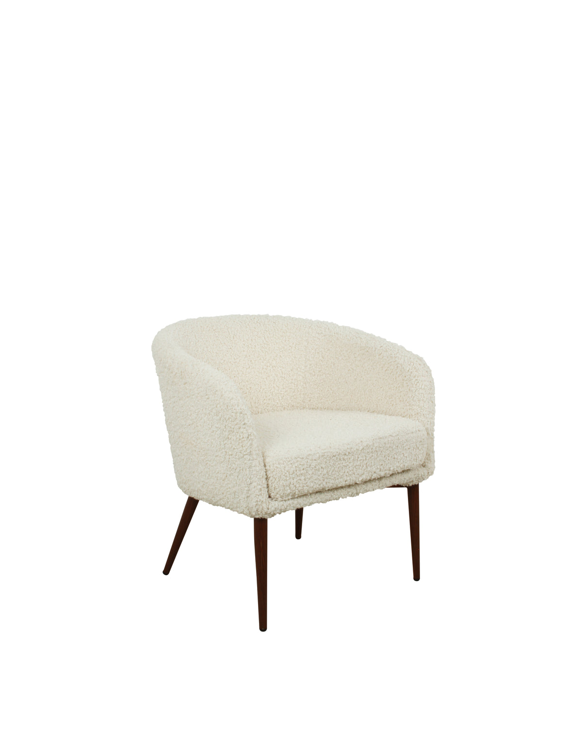 WHITE FAUX SHERPA OCCASIONAL CHAIR, 70X65X65CM