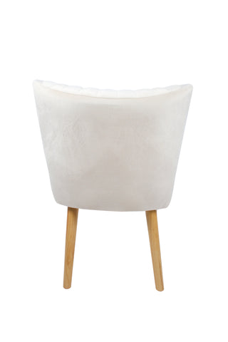 Cream Velvet and Wood Accent Chair