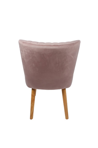 Pink Velvet & Wood Accent Chair