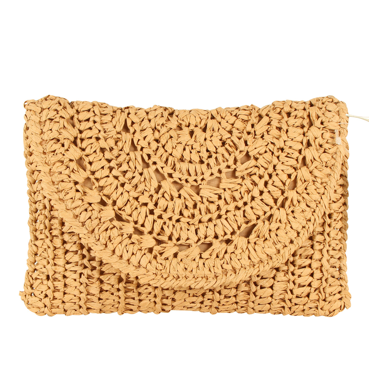 M&C™ Tan Paper Weave Clutch 24cm