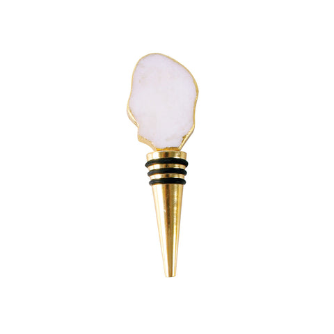 WOLCOTT MARBLE WINE STOPPER WITH GOLD FOIL