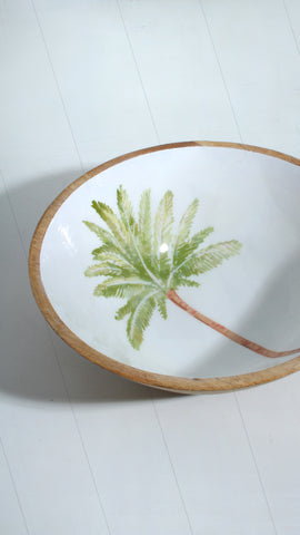 St Barts Palm Bowl Mango Wood Enamel