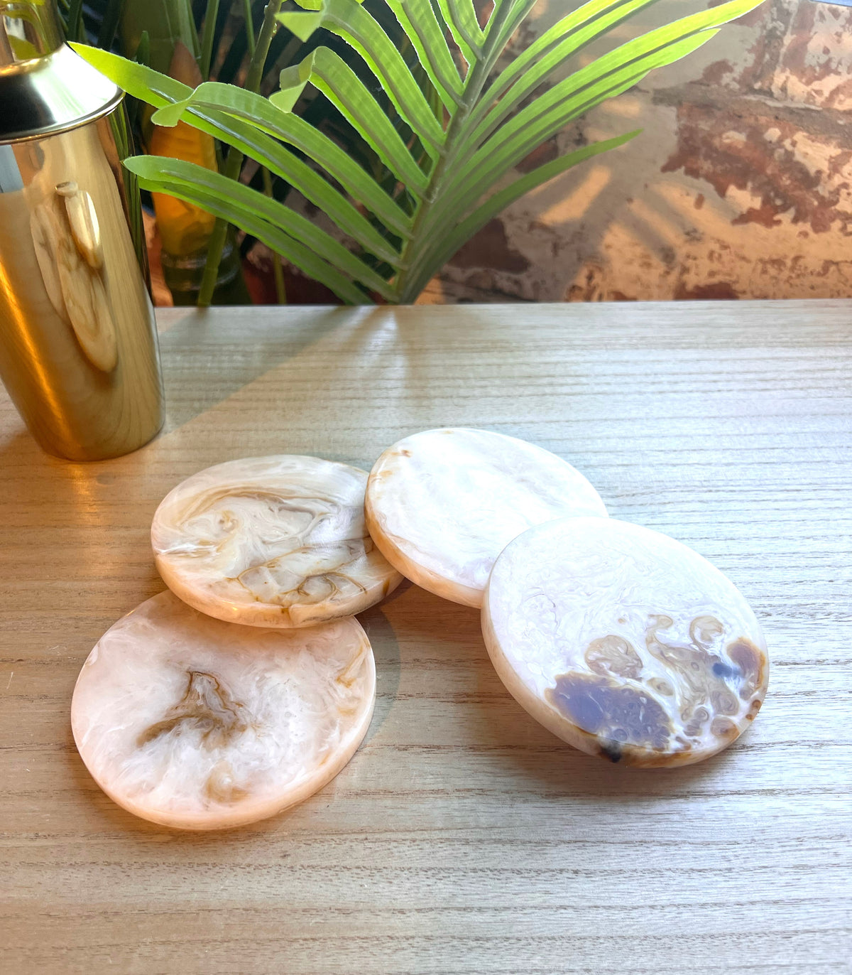 Ophelia Set of 4 Resin Coasters - Amber