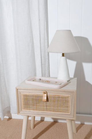 REID BED SIDE TABLE RATTAN NATURAL
 49 X 40 X 37CM