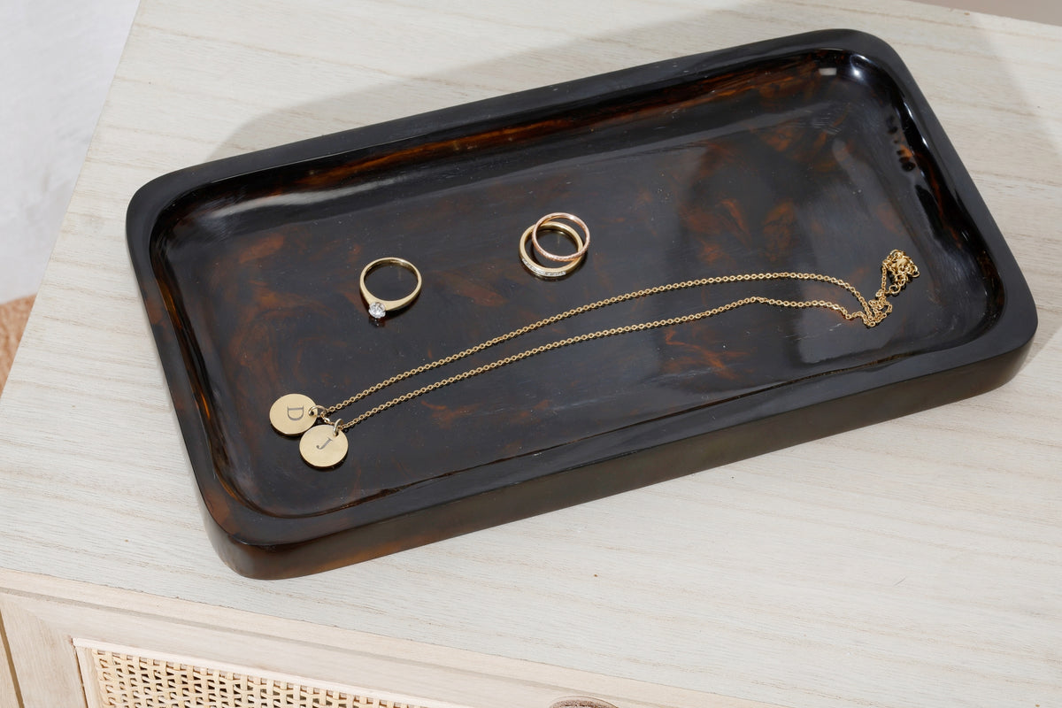 Ophelia Resin Serving Tray 28cm - Tobacco