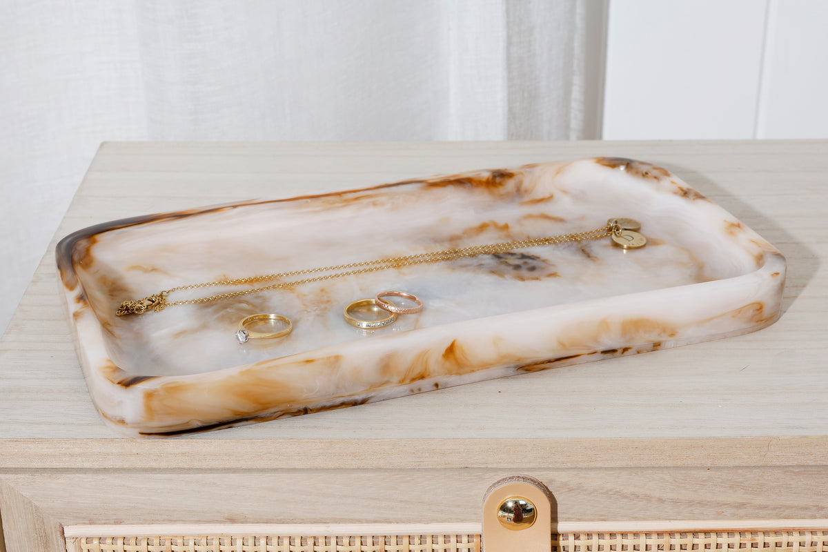 Ophelia Resin Serving Tray 28cm - Amber