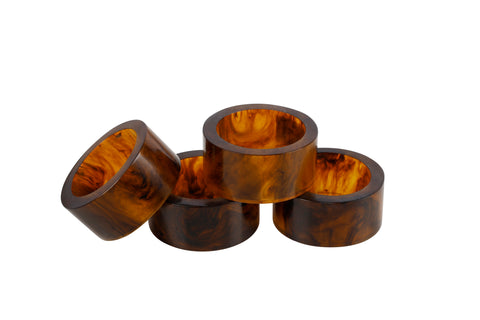 Ophelia Set of 4 Napkin Rings - Tobacco