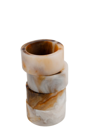 Ophelia Set of 4 Resin Napkin Rings - Amber