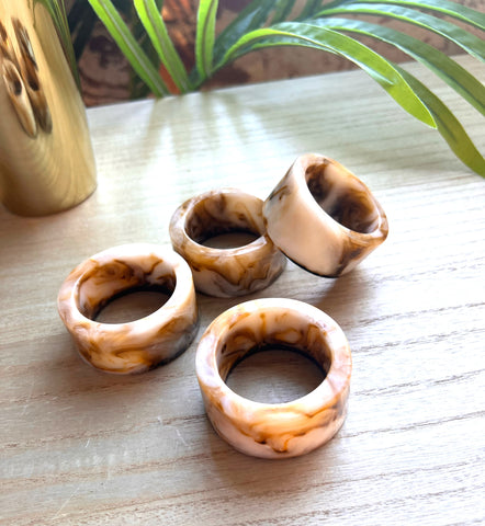 Ophelia Set of 4 Napkin Rings - Amber