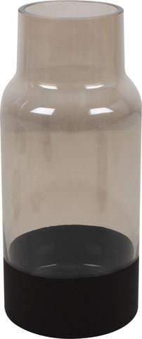 Lena Glass Banded Vase 25 x 11cm Black