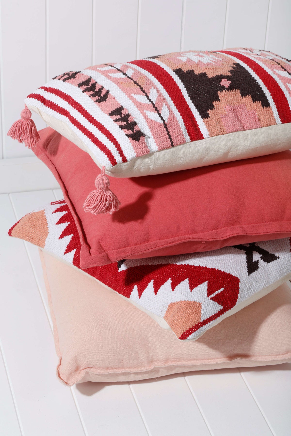 50cm Dusty Soft Pink Cotton Linen Blend Cushion