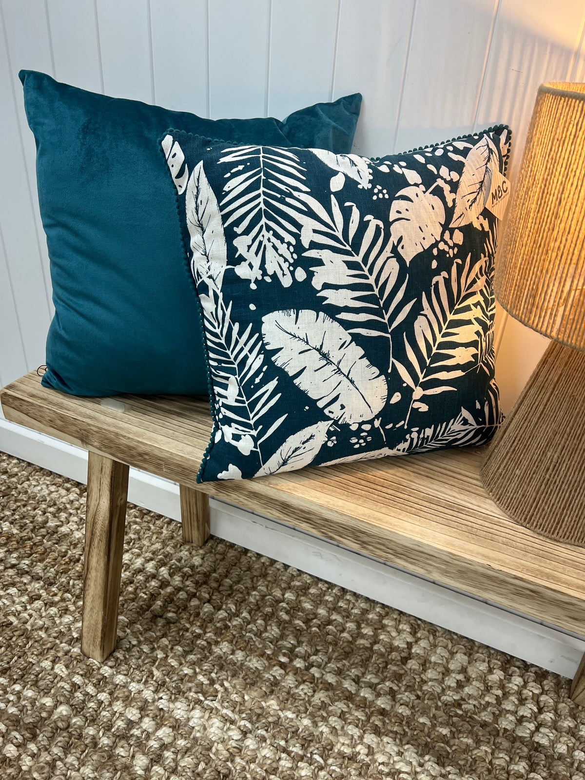 50cm Super Soft Ocean Blue Velvet Cushion