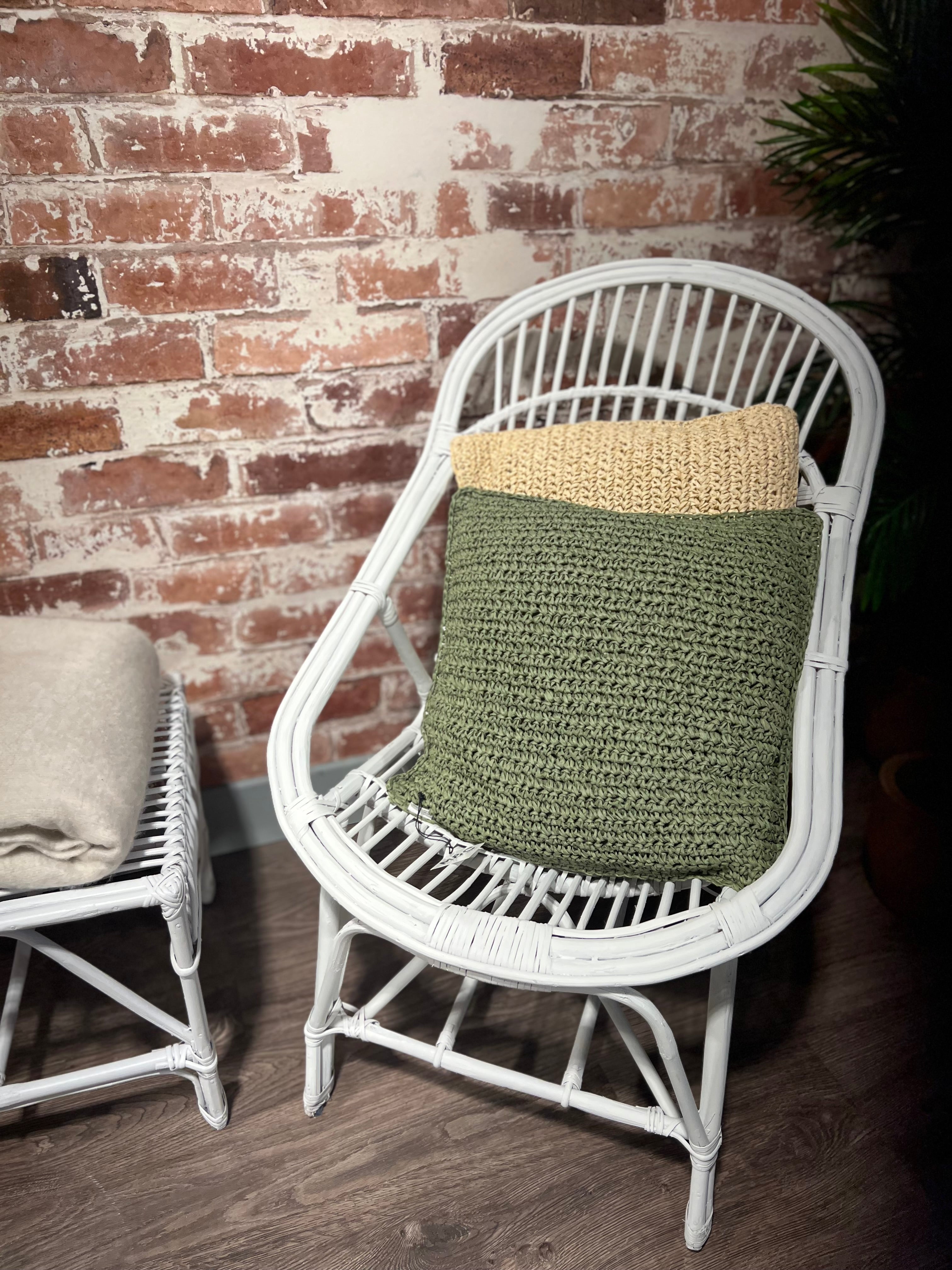 Buy Abbey Olive Straw Cushion in Australia