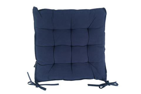 Sheena Seat Cushion With Ties Navy 40 x 40cm