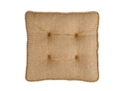 Natural-colored outdoor seat cushion with button detail, 42 x 40 x 5 cm