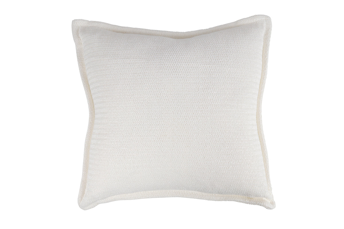 White outdoor cushion, 45 x 45 x 5 cm, perfect for patio furniture