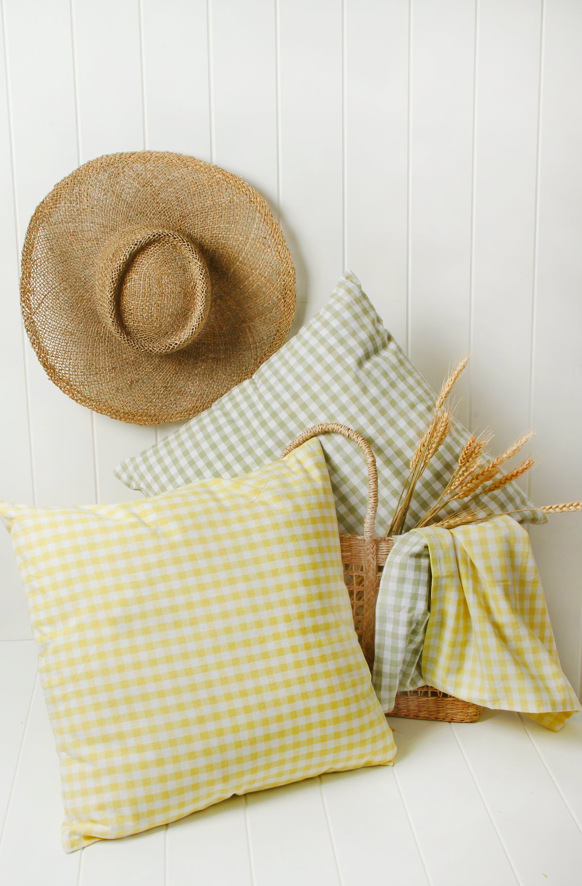 Yellow Cotton Gingham Cushion 50 x 50cm in Australia [2024]