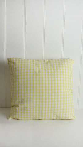 Top-notch Yellow Cotton Gingham Cushion 50 x 50cm online at Maine and Crawford