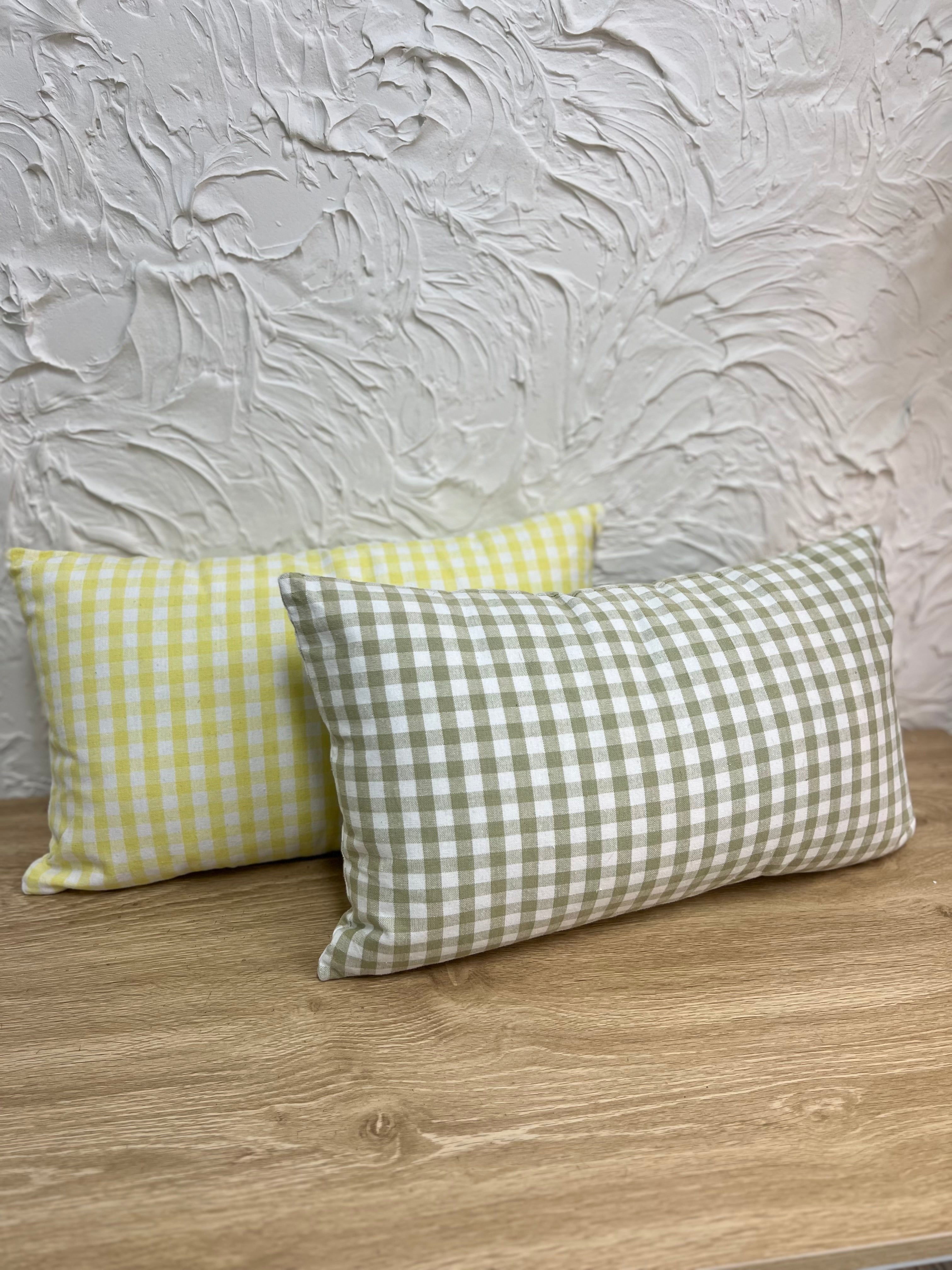 Stylish Yellow Gingham Cushion - Ideal for Living Room or Bedroom