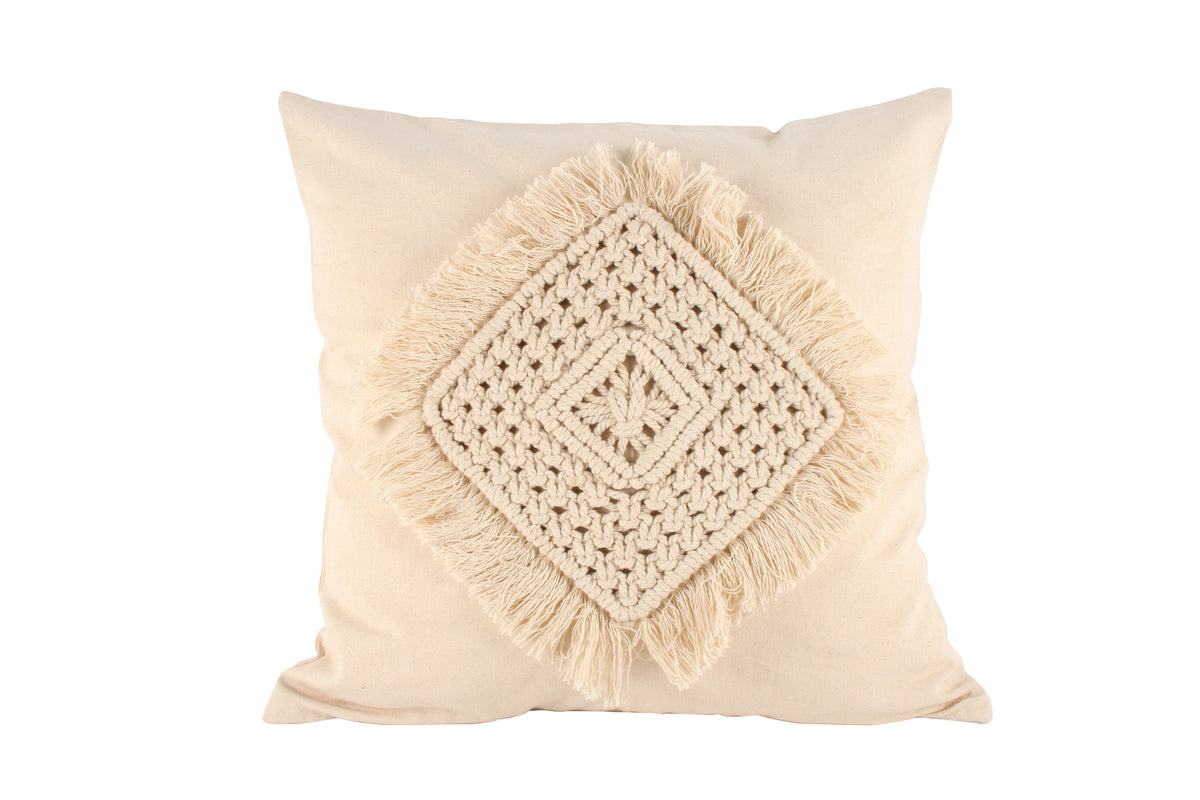 Bryson Cotton Macrame Cushion 50 x 50cm