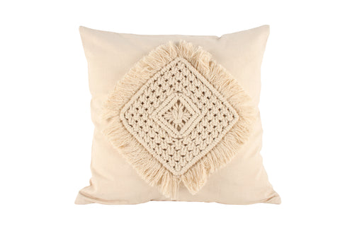 Bryson Cotton Macrame Cushion 50 x 50cm