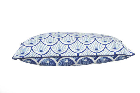 Holmes Blue Reverse Print Cotton Cushion 50 x 30cm