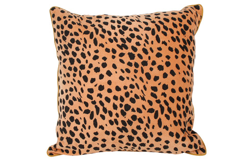 Kohei Leopard Velvet Cushion With Piping 50 x 50cm