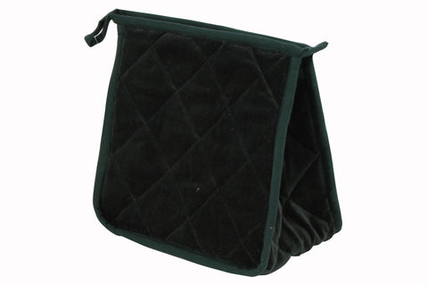 TIFFANY QUILTED VELVET COSMTCS POUCH DEEP GREEN 20X18X8cm