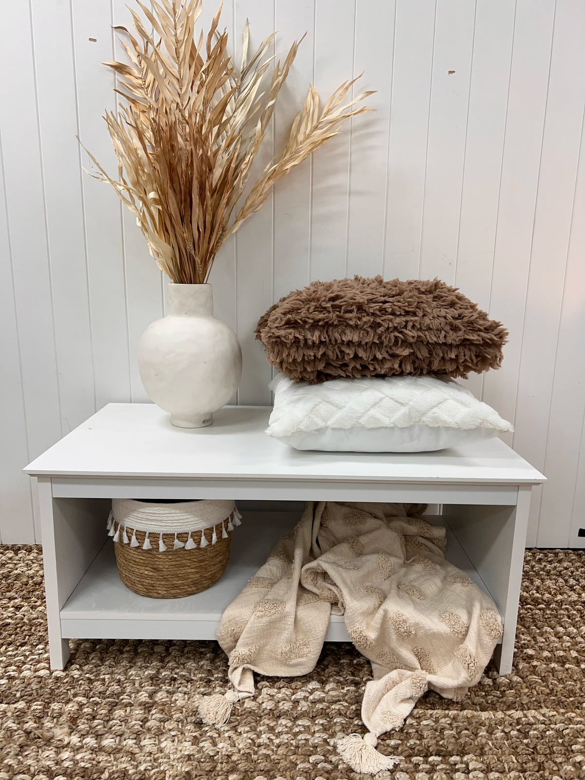 50cm Brown Faux Shearling Cushion