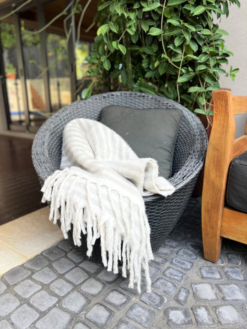Ianthe Brushed Stripe Throw With Tassel