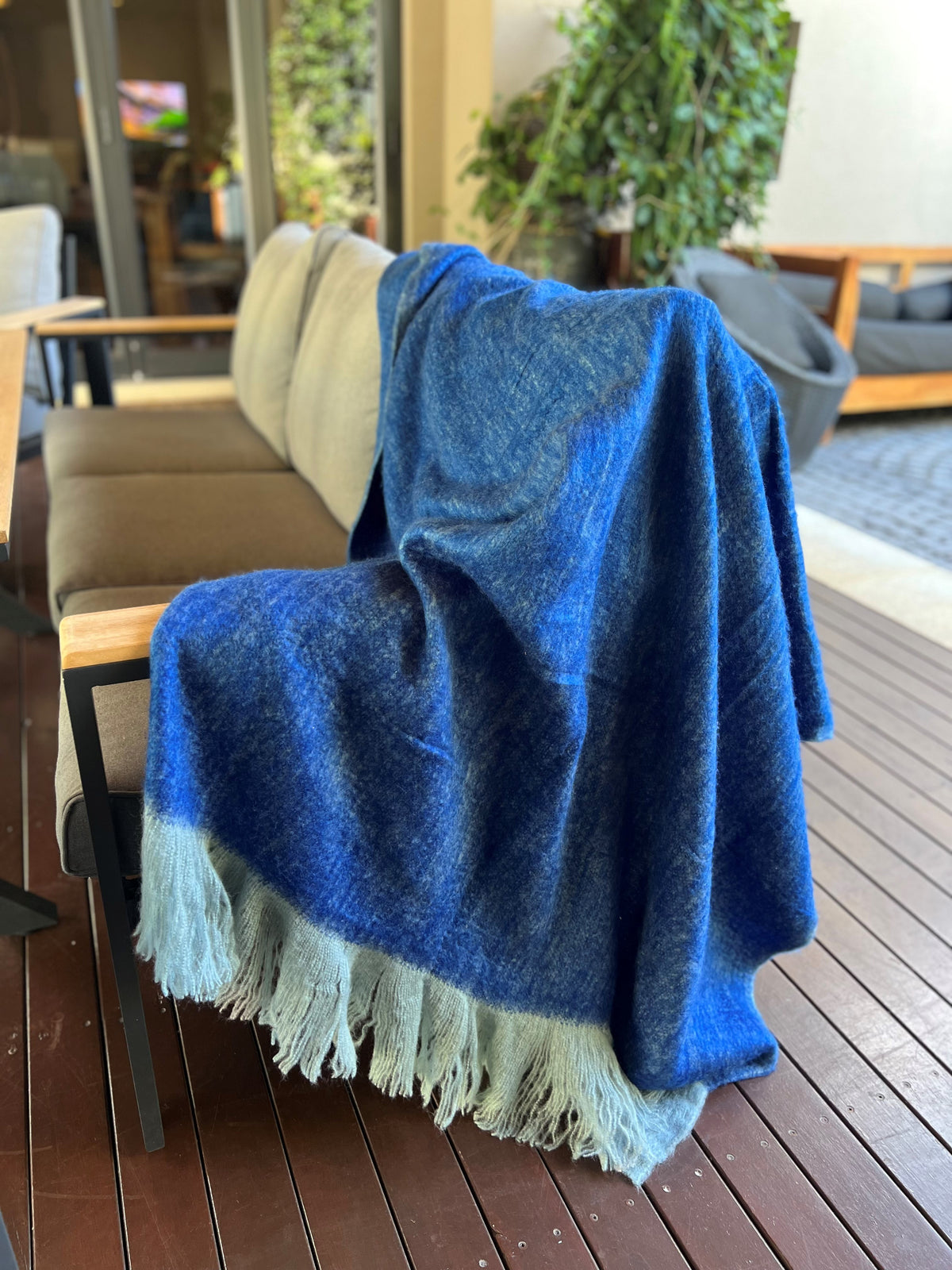 Faux Mohair Throw with Fringing 170x130cm