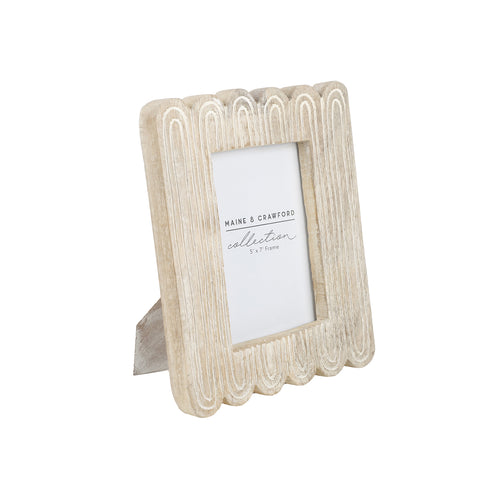 Mahdi Scalloped Mango Wood Photo Frame 15.5 x 10cm