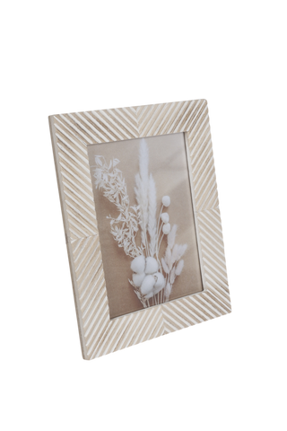 Beige & White Stripe Photo Frame 6x8in