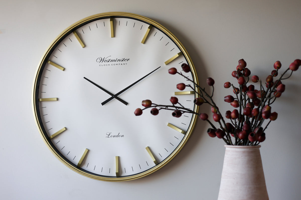 76cm Elegant Gold Silent Wall Clock