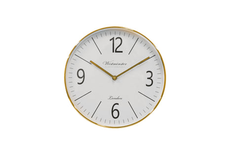 M&C™ 30cm Barnet Metal Clock Silver or Gold