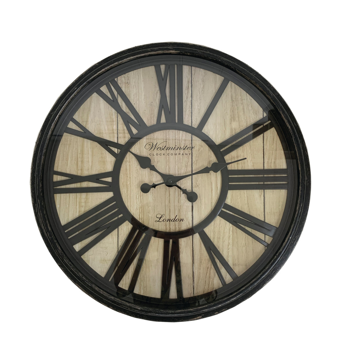 Holborn Black Roman Numeral Clock  52 x 52 x 6cm