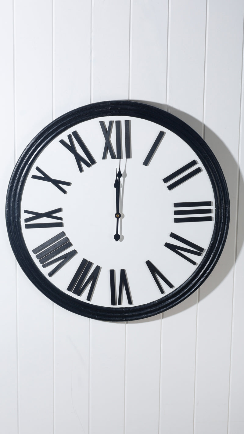 60cm Black Roman Numeral Wall Clock