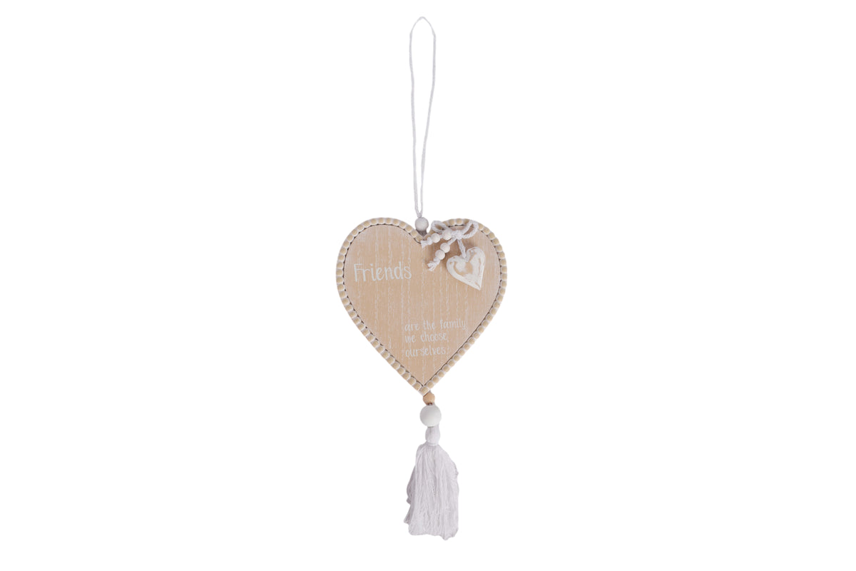 Friends Heart Shaped Hanging Plaque with Tassel
