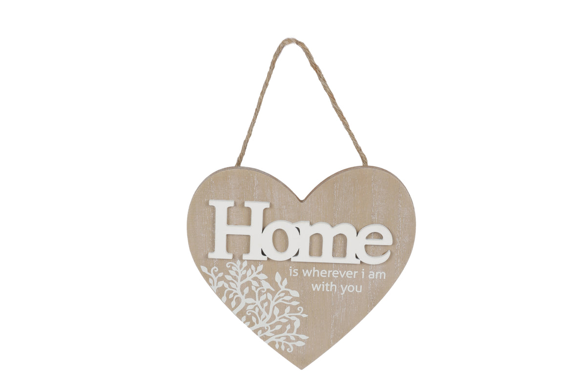 Home Heart Shaped Hanging Plaque