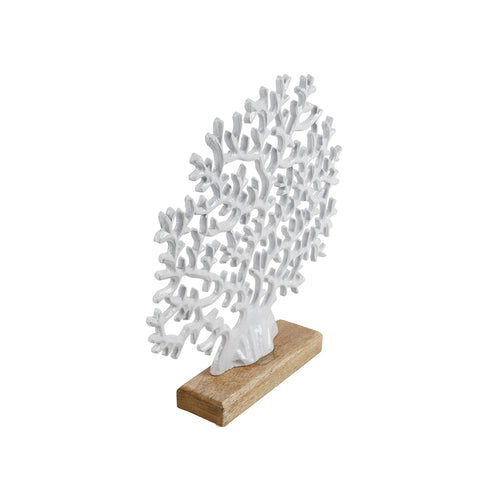Fan Coral Metal Wooden Ornament 30 x 29 x 5cm