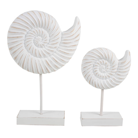 7 Seas Conch Wood Shell On Stand 36 x 22 x 7cm
