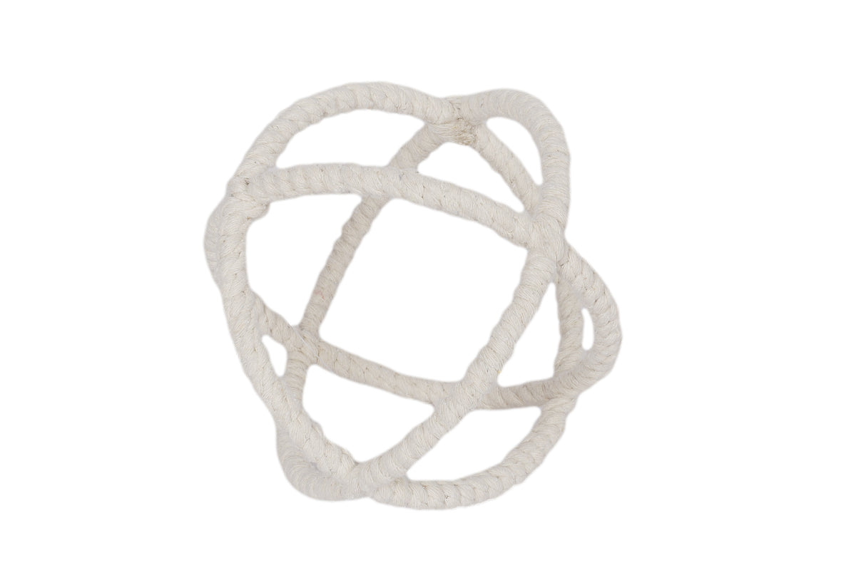 Elegant White Decorative Sphere 16cm - Buy Online at Maine & Crawford