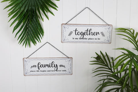 FAMILY METAL HANING PLAQUE 37CM