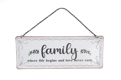 FAMILY METAL HANING PLAQUE 37CM