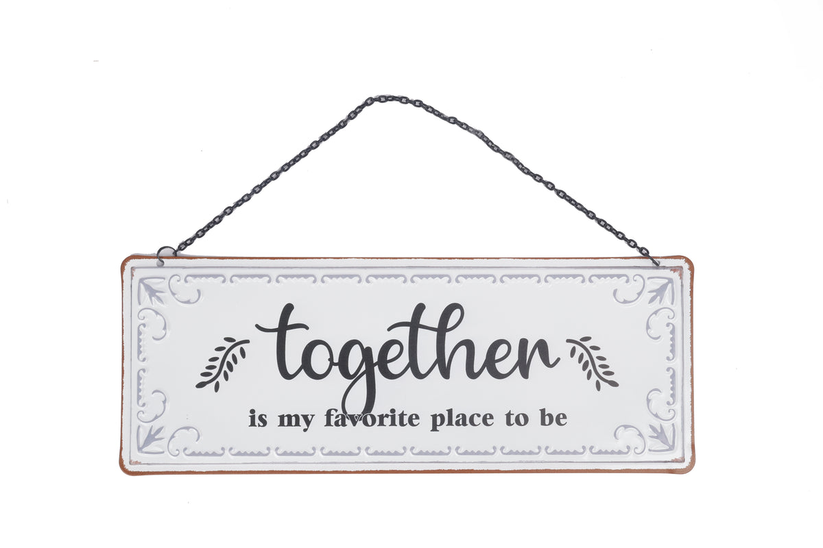 TOGETHER METAL HANGING PLAQUE 37CM