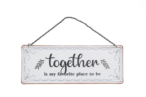 TOGETHER METAL HANGING PLAQUE 37CM