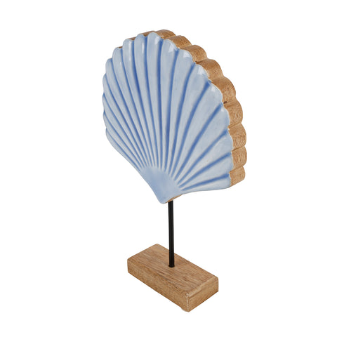 Seashell Wooden Ornament Blue 29 x 19.5 x 5cm