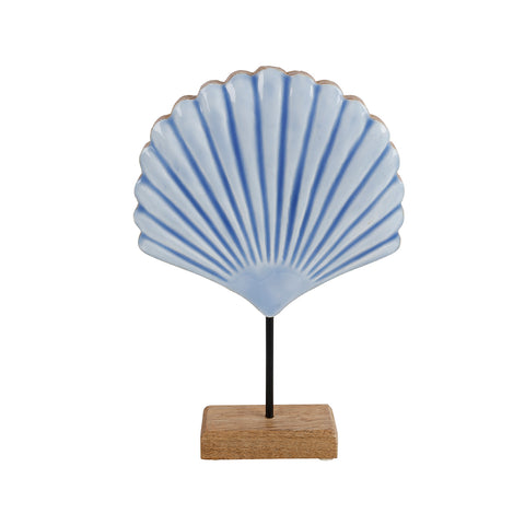 Seashell Wooden Ornament Blue 29 x 19.5 x 5cm