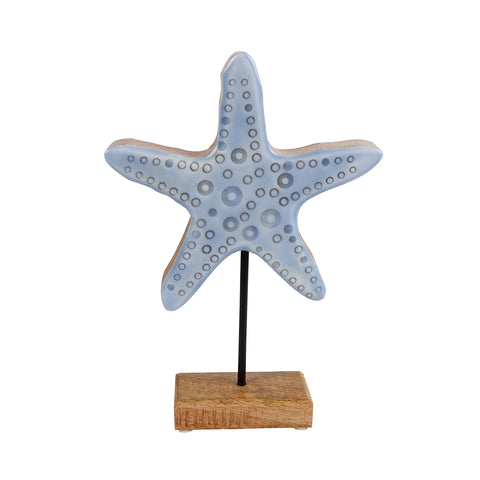 Seastar Wooden Ornament Blue 20 x 15.5 x 5cm